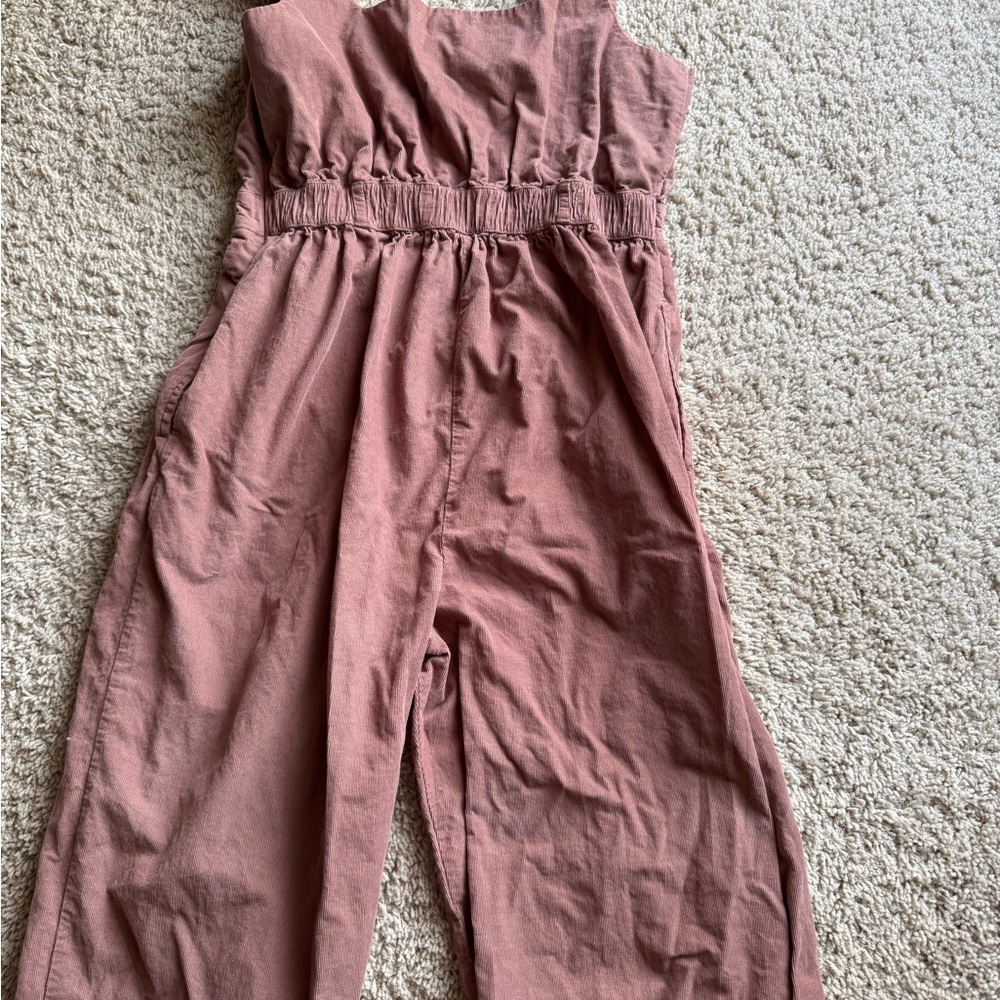 American Eagle Outfitters Mauve Button-Front Wide-Leg Jumpsuit - Picture 10 of 12